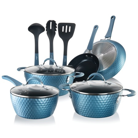 Nutrichef Diamond Home Kitchen Cookware Set (Blue) NCCW11BD